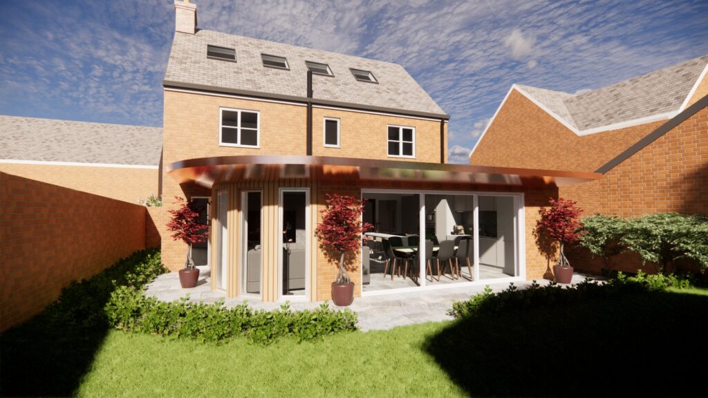 Rear View Mawsley House Render